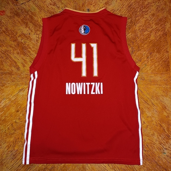 RARE VTG 2010 NBA West All Star Dallas Mavericks Dirk Nowitzki Kids size Large. - Picture 2 of 7